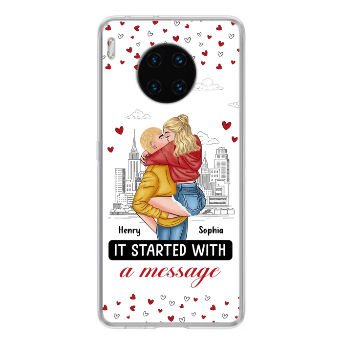 Custom Personalized Couple Phone Case For Xiaomi/ Oppo/ Huawei - Gift Idea For Couple - It Started With A Message
