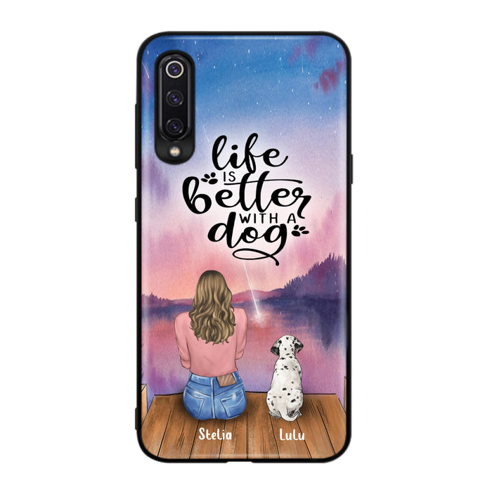 Personalized Dog Mom Phone Case - Gifts For Dog Lovers With Up to 4 Dogs - Life Is Better With A Dog - Case For iPhone, Samsung And Xiaomi