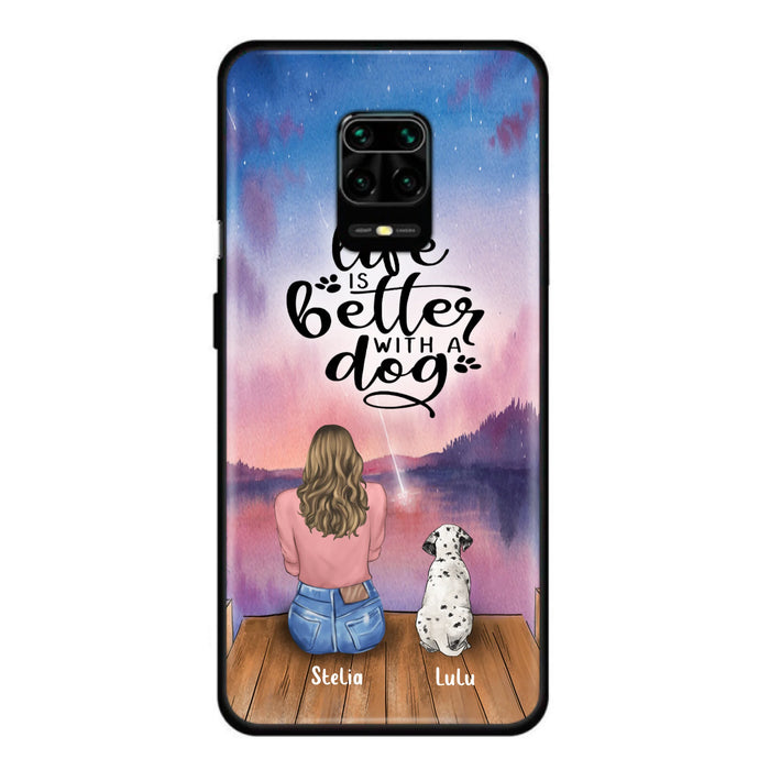 Personalized Dog Mom Phone Case - Gifts For Dog Lovers With Up to 4 Dogs - Life Is Better With A Dog - Case For iPhone, Samsung And Xiaomi