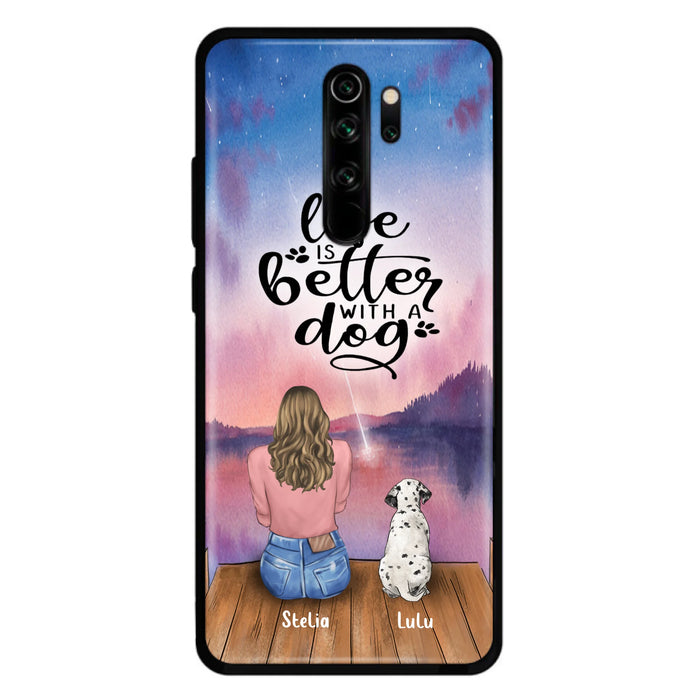 Personalized Dog Mom Phone Case - Gifts For Dog Lovers With Up to 4 Dogs - Life Is Better With A Dog - Case For iPhone, Samsung And Xiaomi