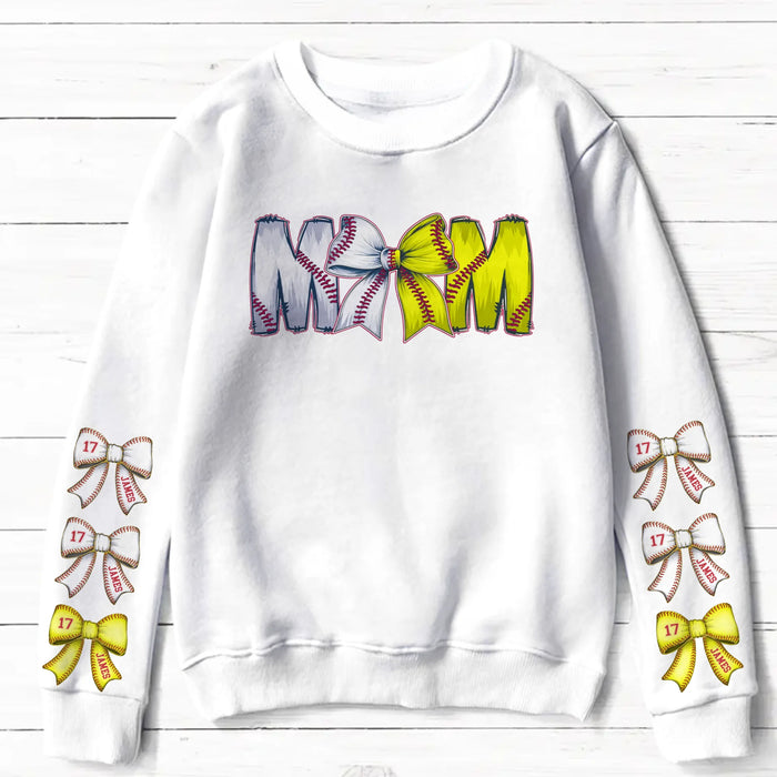 Personalized Baseball Softball Mom AOP Sweater - Up to 6 Kids - Mother's Day Gift Idea
