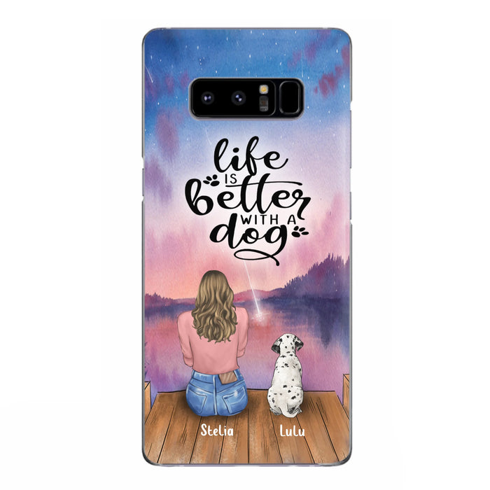 Personalized Dog Mom Phone Case - Gifts For Dog Lovers With Up to 4 Dogs - Life Is Better With A Dog - Case For iPhone, Samsung And Xiaomi