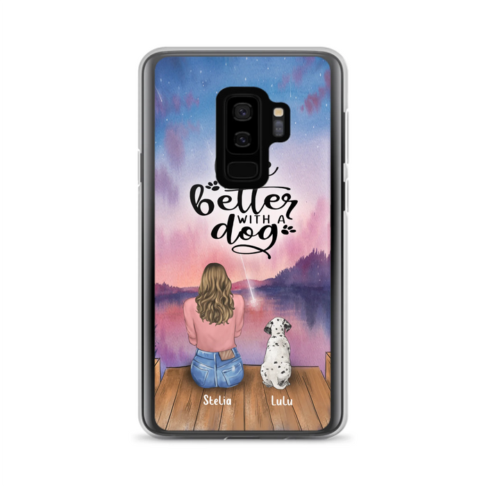 Personalized Dog Mom Phone Case - Gifts For Dog Lovers With Up to 4 Dogs - Life Is Better With A Dog - Case For iPhone, Samsung And Xiaomi