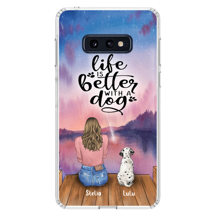 Personalized Dog Mom Phone Case - Gifts For Dog Lovers With Up to 4 Dogs - Life Is Better With A Dog - Case For iPhone, Samsung And Xiaomi