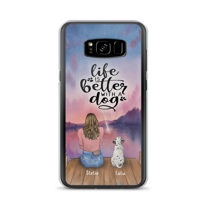 Personalized Dog Mom Phone Case - Gifts For Dog Lovers With Up to 4 Dogs - Life Is Better With A Dog - Case For iPhone, Samsung And Xiaomi