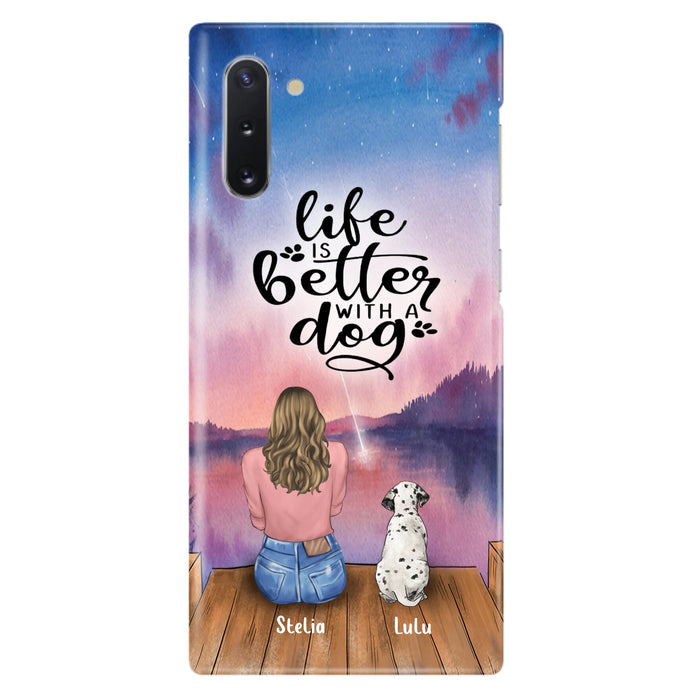 Personalized Dog Mom Phone Case - Gifts For Dog Lovers With Up to 4 Dogs - Life Is Better With A Dog - Case For iPhone, Samsung And Xiaomi