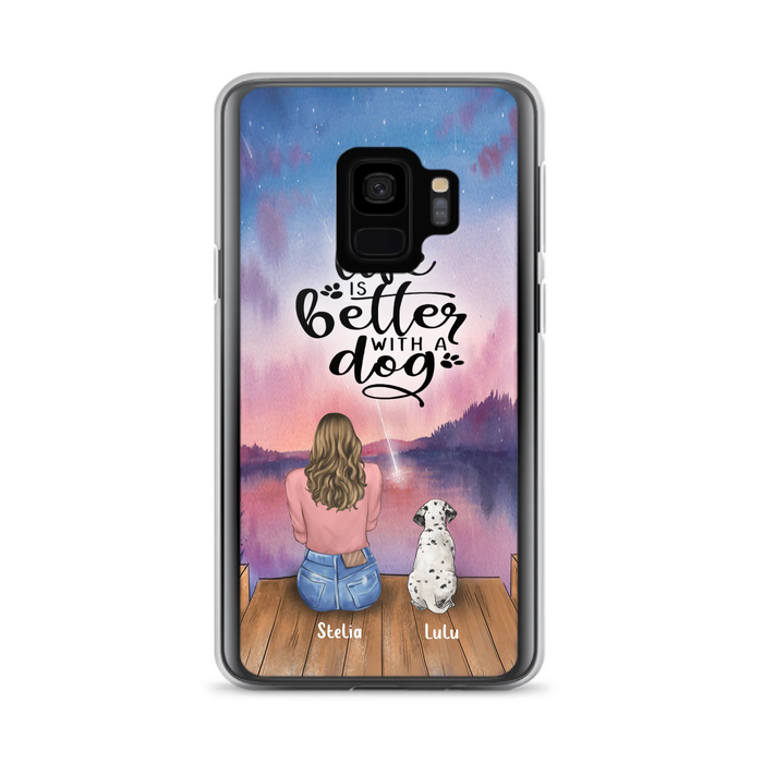 Personalized Dog Mom Phone Case - Gifts For Dog Lovers With Up to 4 Dogs - Life Is Better With A Dog - Case For iPhone, Samsung And Xiaomi