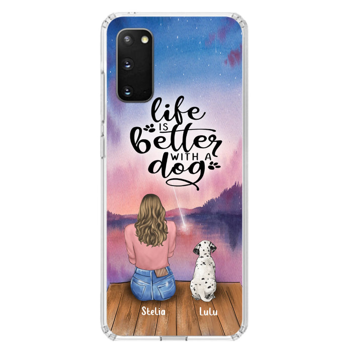 Personalized Dog Mom Phone Case - Gifts For Dog Lovers With Up to 4 Dogs - Life Is Better With A Dog - Case For iPhone, Samsung And Xiaomi