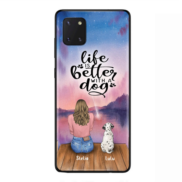 Personalized Dog Mom Phone Case - Gifts For Dog Lovers With Up to 4 Dogs - Life Is Better With A Dog - Case For iPhone, Samsung And Xiaomi