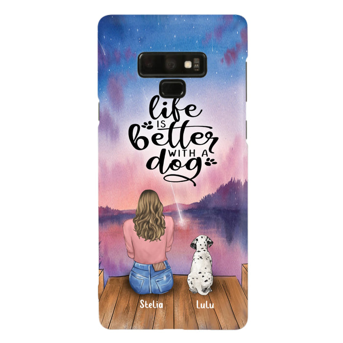 Personalized Dog Mom Phone Case - Gifts For Dog Lovers With Up to 4 Dogs - Life Is Better With A Dog - Case For iPhone, Samsung And Xiaomi