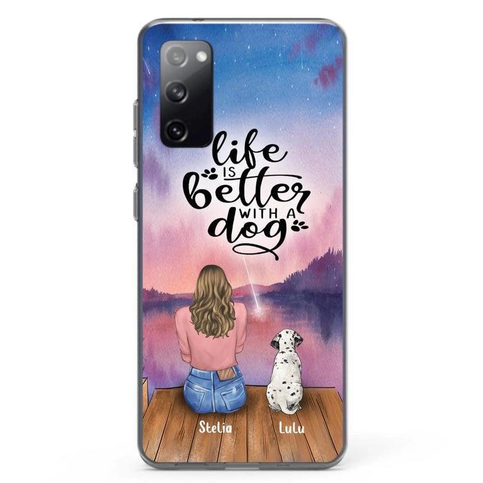Personalized Dog Mom Phone Case - Gifts For Dog Lovers With Up to 4 Dogs - Life Is Better With A Dog - Case For iPhone, Samsung And Xiaomi