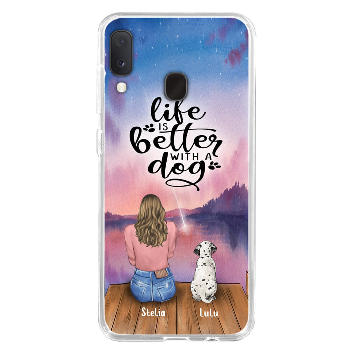 Personalized Dog Mom Phone Case - Gifts For Dog Lovers With Up to 4 Dogs - Life Is Better With A Dog - Case For iPhone, Samsung And Xiaomi