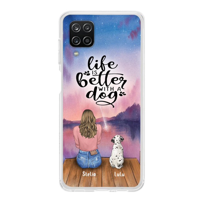Personalized Dog Mom Phone Case - Gifts For Dog Lovers With Up to 4 Dogs - Life Is Better With A Dog - Case For iPhone, Samsung And Xiaomi