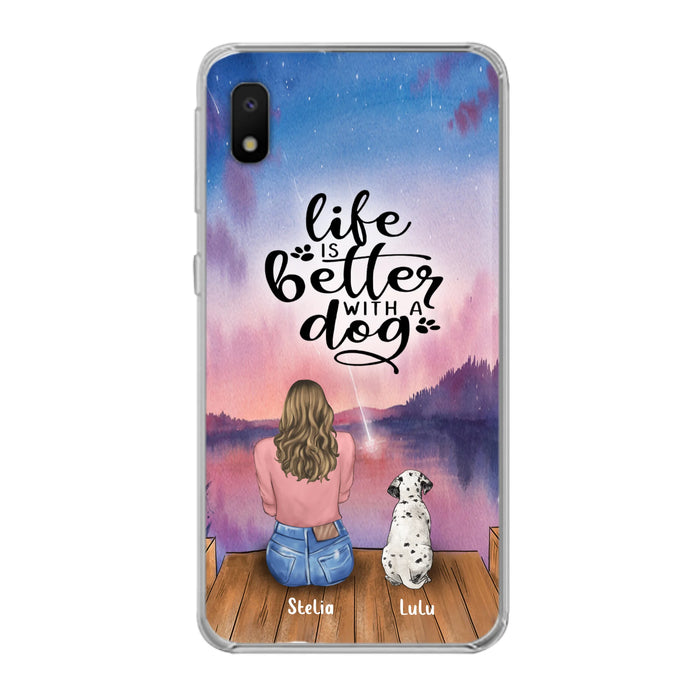 Personalized Dog Mom Phone Case - Gifts For Dog Lovers With Up to 4 Dogs - Life Is Better With A Dog - Case For iPhone, Samsung And Xiaomi