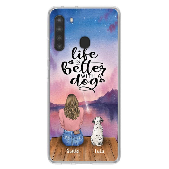 Personalized Dog Mom Phone Case - Gifts For Dog Lovers With Up to 4 Dogs - Life Is Better With A Dog - Case For iPhone, Samsung And Xiaomi