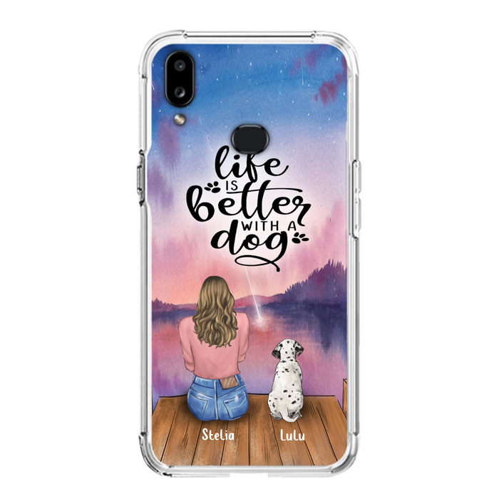 Personalized Dog Mom Phone Case - Gifts For Dog Lovers With Up to 4 Dogs - Life Is Better With A Dog - Case For iPhone, Samsung And Xiaomi
