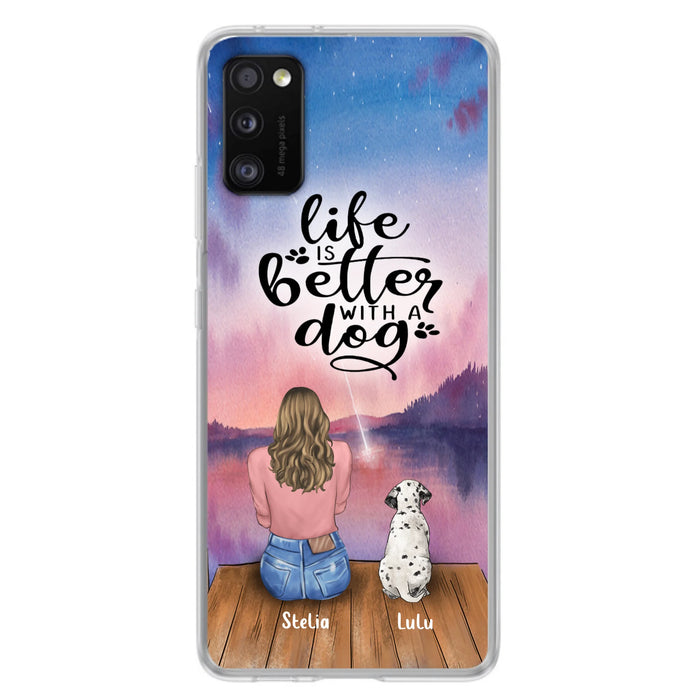 Personalized Dog Mom Phone Case - Gifts For Dog Lovers With Up to 4 Dogs - Life Is Better With A Dog - Case For iPhone, Samsung And Xiaomi
