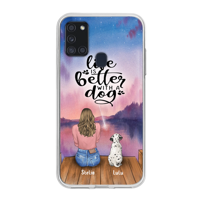 Personalized Dog Mom Phone Case - Gifts For Dog Lovers With Up to 4 Dogs - Life Is Better With A Dog - Case For iPhone, Samsung And Xiaomi