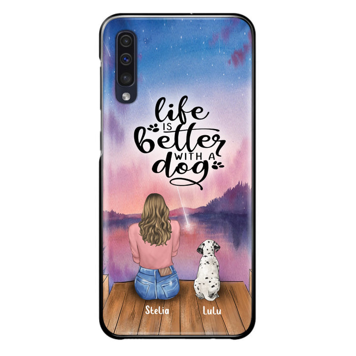 Personalized Dog Mom Phone Case - Gifts For Dog Lovers With Up to 4 Dogs - Life Is Better With A Dog - Case For iPhone, Samsung And Xiaomi