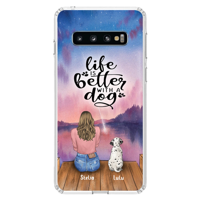 Personalized Dog Mom Phone Case - Gifts For Dog Lovers With Up to 4 Dogs - Life Is Better With A Dog - Case For iPhone, Samsung And Xiaomi