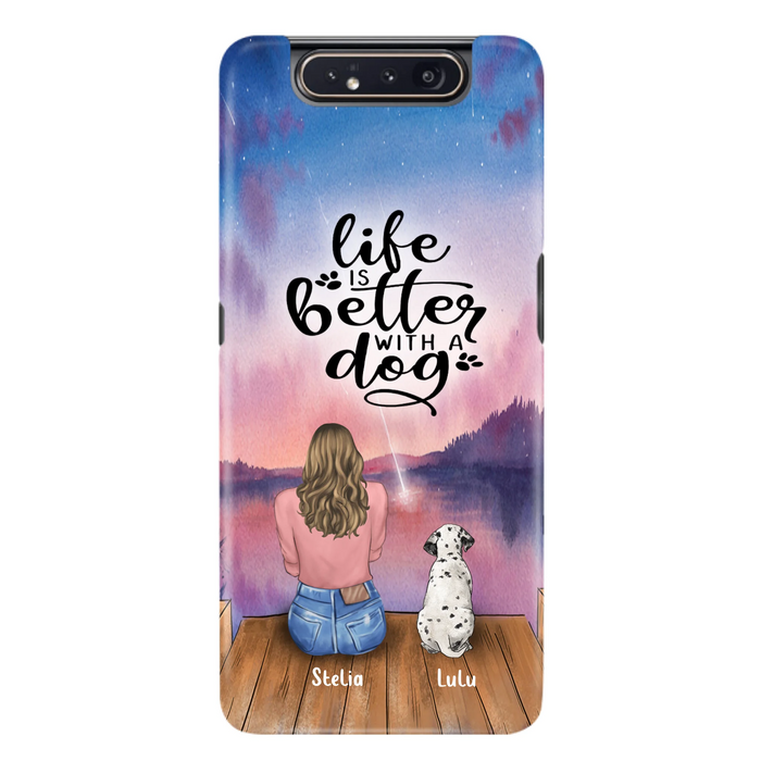 Personalized Dog Mom Phone Case - Gifts For Dog Lovers With Up to 4 Dogs - Life Is Better With A Dog - Case For iPhone, Samsung And Xiaomi