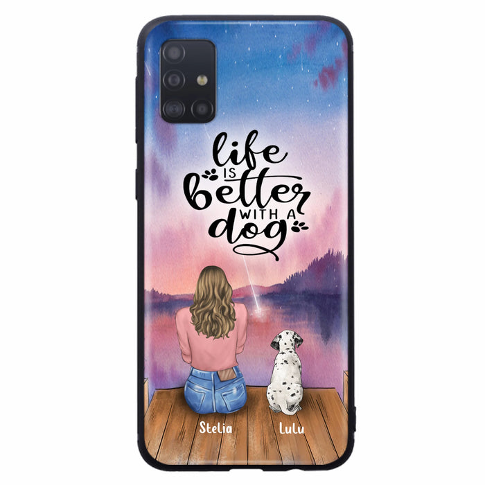 Personalized Dog Mom Phone Case - Gifts For Dog Lovers With Up to 4 Dogs - Life Is Better With A Dog - Case For iPhone, Samsung And Xiaomi