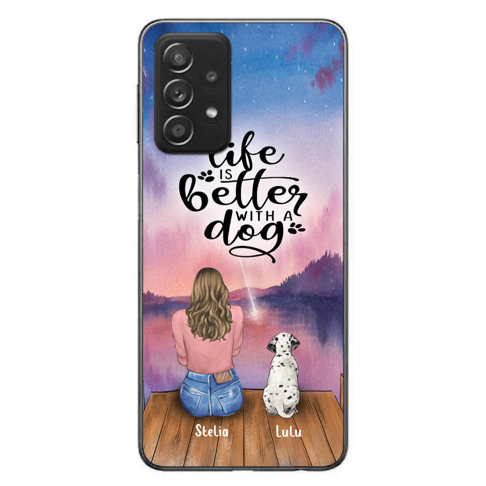 Personalized Dog Mom Phone Case - Gifts For Dog Lovers With Up to 4 Dogs - Life Is Better With A Dog - Case For iPhone, Samsung And Xiaomi