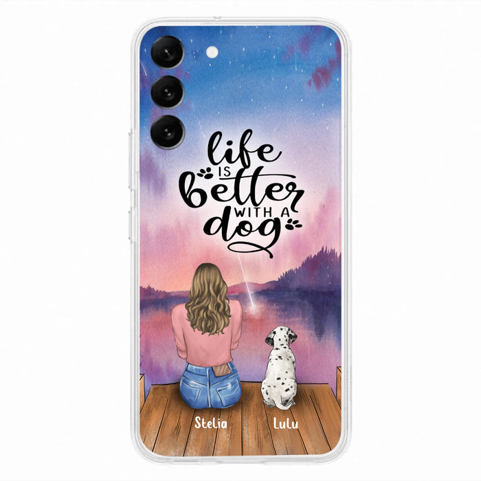 Personalized Dog Mom Phone Case - Gifts For Dog Lovers With Up to 4 Dogs - Life Is Better With A Dog - Case For iPhone, Samsung And Xiaomi