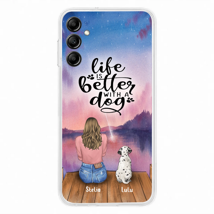 Personalized Dog Mom Phone Case - Gifts For Dog Lovers With Up to 4 Dogs - Life Is Better With A Dog - Case For iPhone, Samsung And Xiaomi