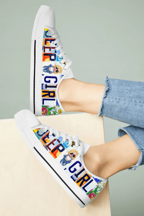 Personalized Off-road Girl Low Top Sneakers - Birthday Gift Idea