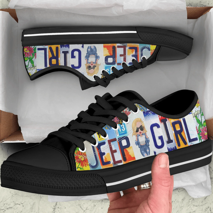 Personalized Off-road Girl Low Top Sneakers - Birthday Gift Idea