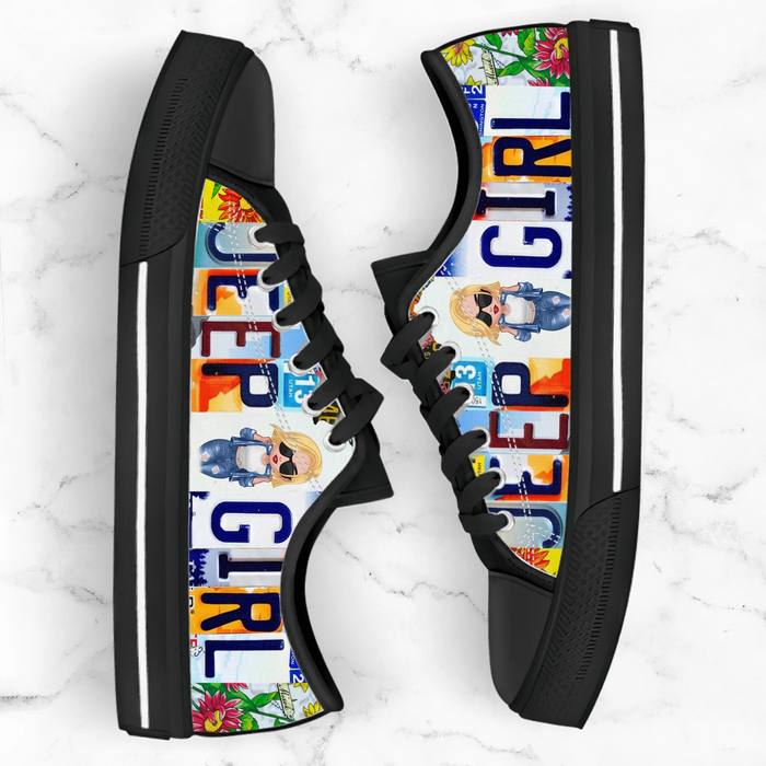 Personalized Off-road Girl Low Top Sneakers - Birthday Gift Idea