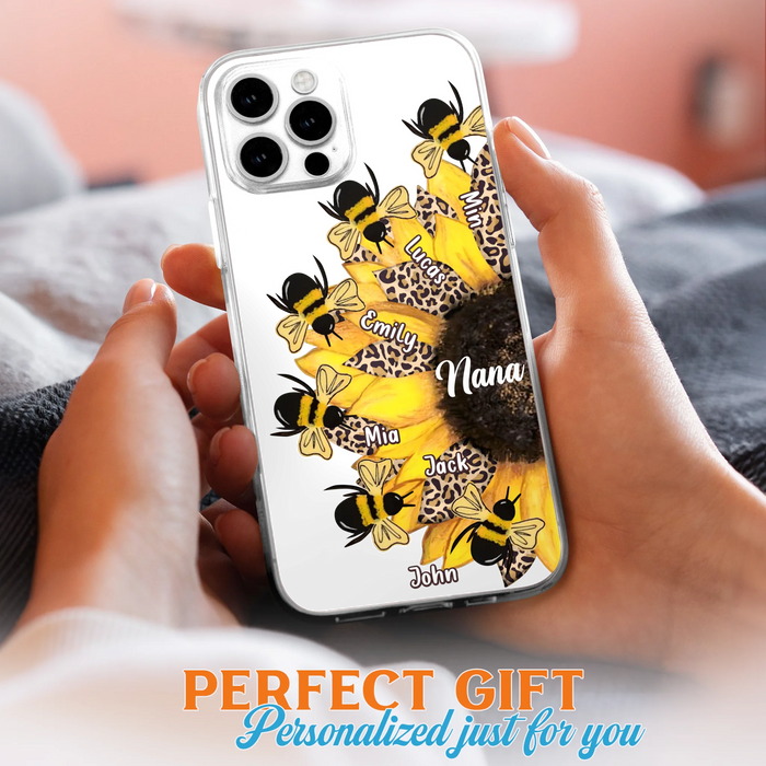 Custom Sunflower Grandma Phone Case - Mother's Day Gift Idea for Mom/Grandma