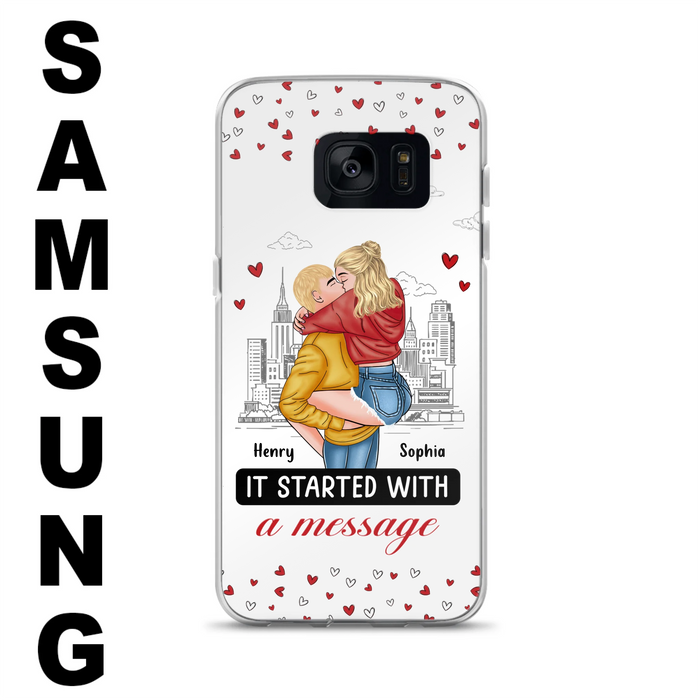Custom Personalized Couple Phone Case For iPhone/ Samsung - Gift Idea For Couple - It Started With A Message