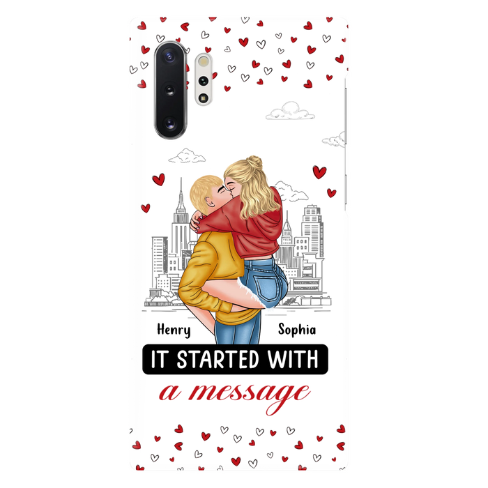 Custom Personalized Couple Phone Case For iPhone/ Samsung - Gift Idea For Couple - It Started With A Message