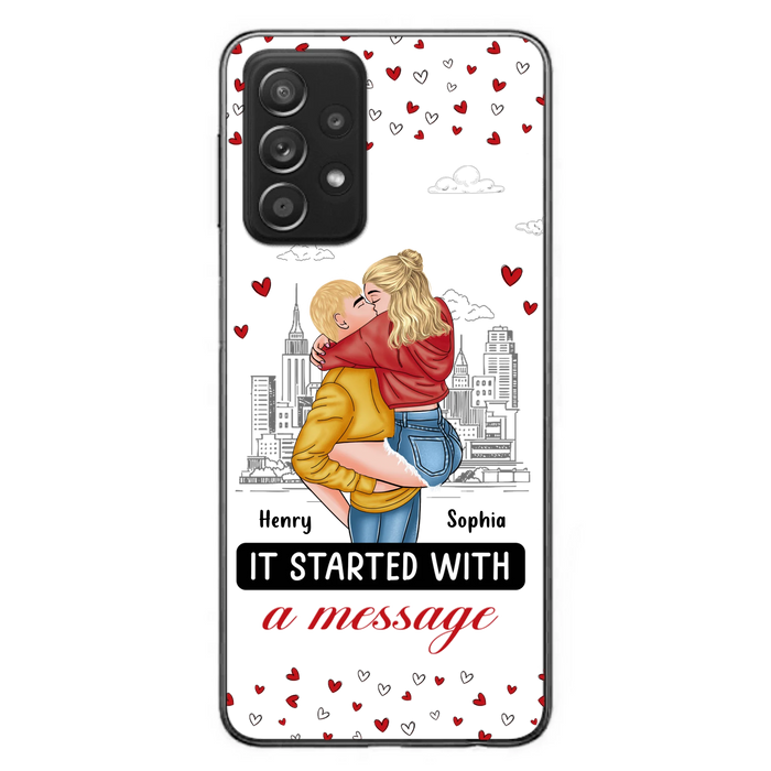 Custom Personalized Couple Phone Case For iPhone/ Samsung - Gift Idea For Couple - It Started With A Message
