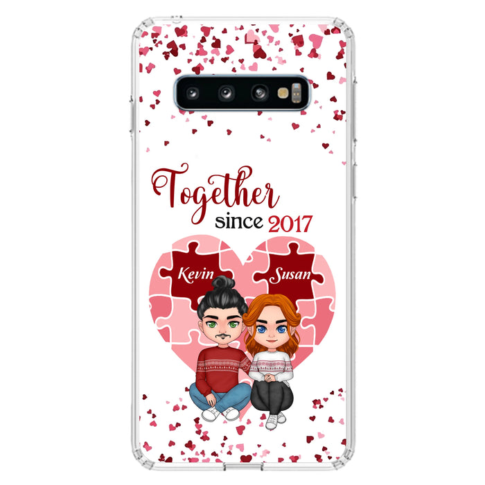 Custom Personalized Couple Phone Case - Gift Idea For Couple/Valentines Day - Together Since 2017 - Case For iPhone/Samsung