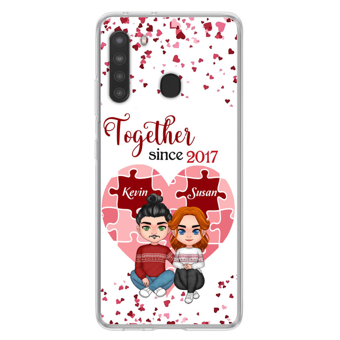 Custom Personalized Couple Phone Case - Gift Idea For Couple/Valentines Day - Together Since 2017 - Case For iPhone/Samsung
