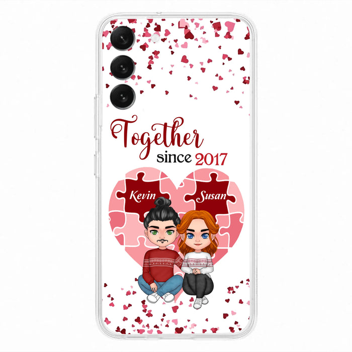 Custom Personalized Couple Phone Case - Gift Idea For Couple/Valentines Day - Together Since 2017 - Case For iPhone/Samsung