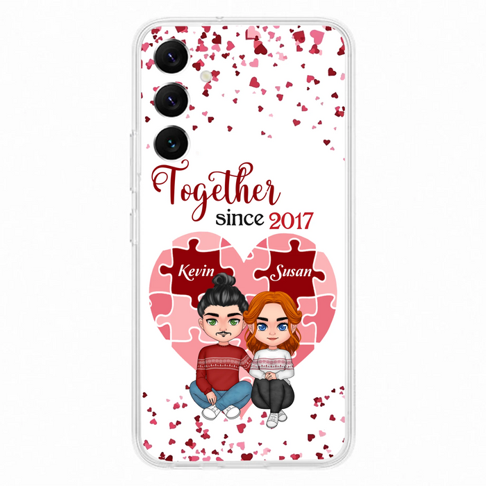 Custom Personalized Couple Phone Case - Gift Idea For Couple/Valentines Day - Together Since 2017 - Case For iPhone/Samsung