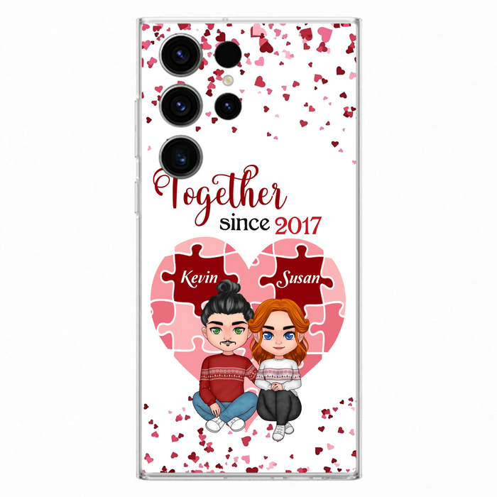 Custom Personalized Couple Phone Case - Gift Idea For Couple/Valentines Day - Together Since 2017 - Case For iPhone/Samsung