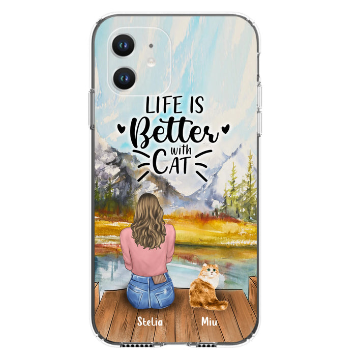 Custom Personalized Cat Mom Phone Case - Gifts For Cat Lovers With Upto 4 Cats - You Had Me At Meow - Case For iPhone, Samsung And Xiaomi