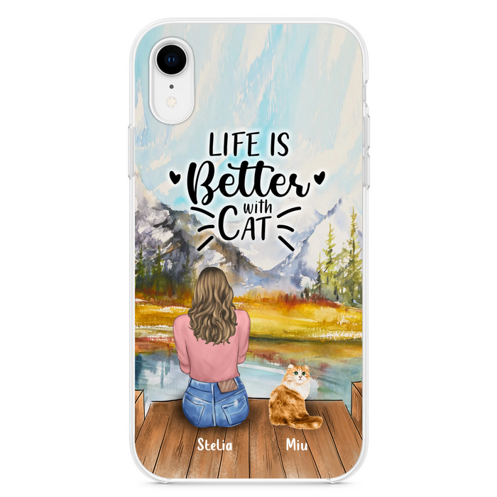 Custom Personalized Cat Mom Phone Case - Gifts For Cat Lovers With Upto 4 Cats - You Had Me At Meow - Case For iPhone, Samsung And Xiaomi