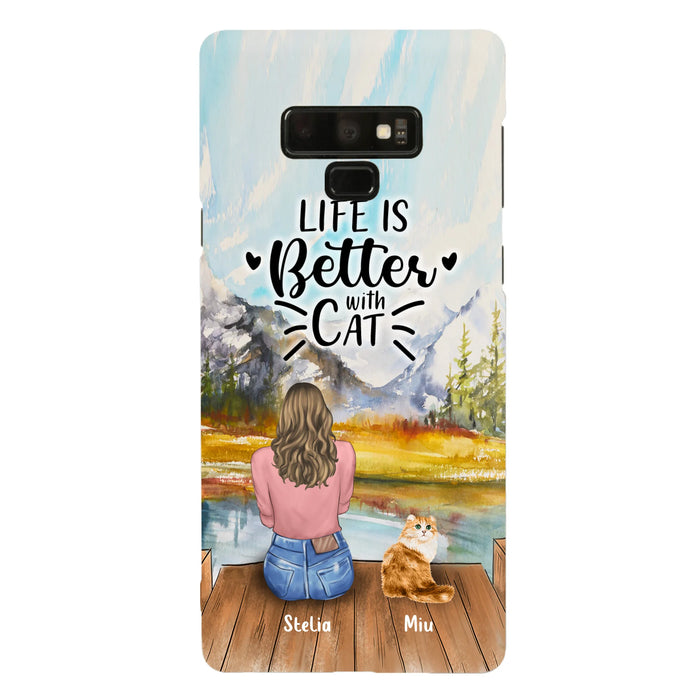 Custom Personalized Cat Mom Phone Case - Gifts For Cat Lovers With Upto 4 Cats - You Had Me At Meow - Case For iPhone, Samsung And Xiaomi