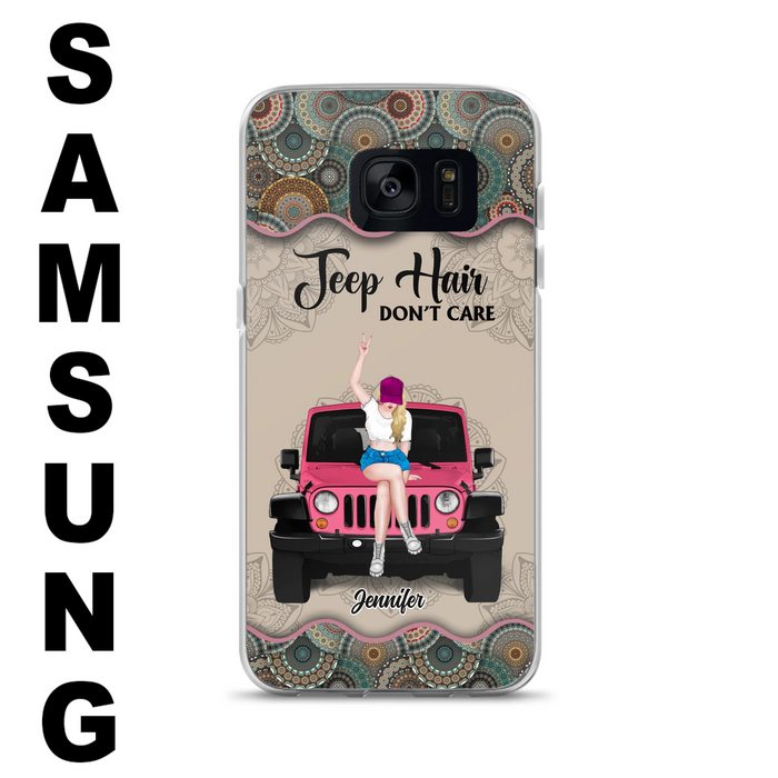 Custom Personalized Off-road Girl Phone Case - Upto 4 Dogs - Gift Idea For Dog/Off-road Lovers - Case for iPhone/Samsung