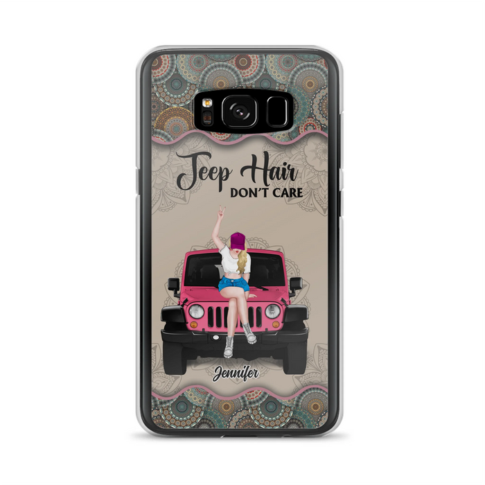 Custom Personalized Off-road Girl Phone Case - Upto 4 Dogs - Gift Idea For Dog/Off-road Lovers - Case for iPhone/Samsung