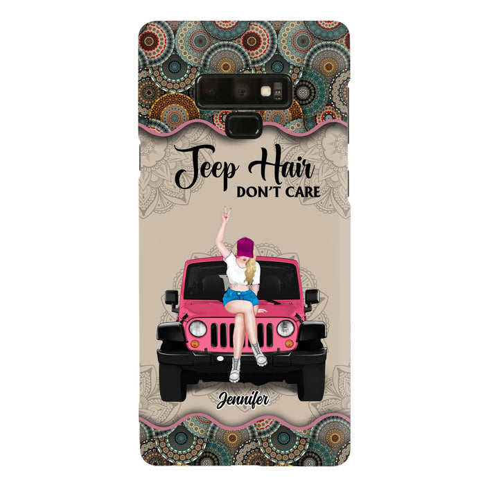 Custom Personalized Off-road Girl Phone Case - Upto 4 Dogs - Gift Idea For Dog/Off-road Lovers - Case for iPhone/Samsung