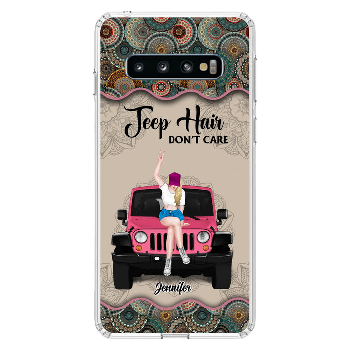 Custom Personalized Off-road Girl Phone Case - Upto 4 Dogs - Gift Idea For Dog/Off-road Lovers - Case for iPhone/Samsung