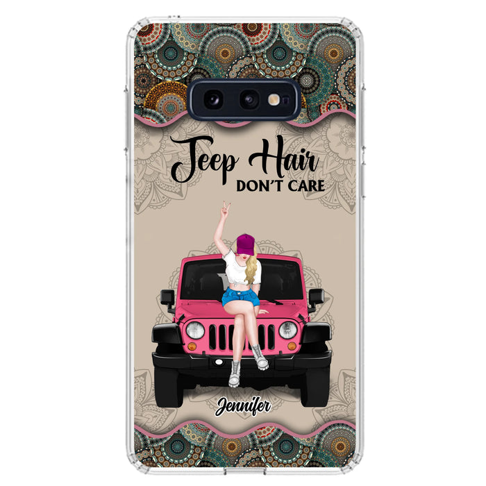 Custom Personalized Off-road Girl Phone Case - Upto 4 Dogs - Gift Idea For Dog/Off-road Lovers - Case for iPhone/Samsung