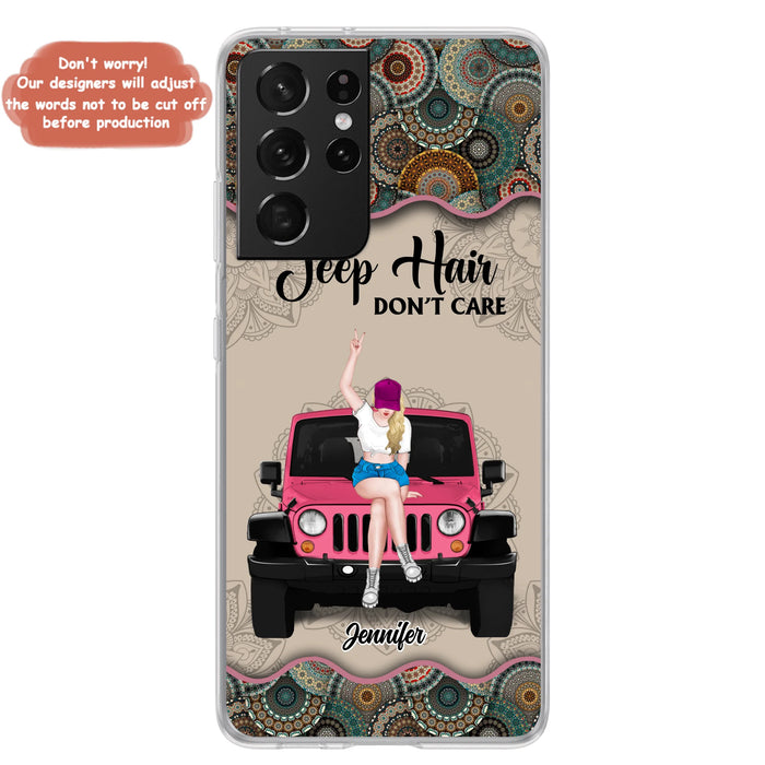 Custom Personalized Off-road Girl Phone Case - Upto 4 Dogs - Gift Idea For Dog/Off-road Lovers - Case for iPhone/Samsung